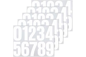 ZEYIYER 5 arkuszy naklejek z liczbami, 10 cm, wodoodporne, naklejki na skrzynki pocztowe, samoprzylepne, 0-9, odblaskowe naklejki winylowe na skrzynkę pocztową, tabliczki, numery domu (czarne)