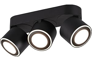 Trio Leuchten Taurus 652910332 LED Recessed Ceiling Light Matte Black Includes 3X 3.5 Watt + 3X 1.5 Watt LEDs