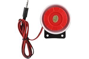 Garsent Mini Sirena di Allarme Sirena Interna DC 12V Sirena di Sicurezza 105~123 Db Sirena per Piercing all'orecchio Interna Mini Allarme Horn di Sicurezza Domestica