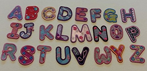 EMBROIDERY FABRIC LETTERS Iron on 5 letter name for GIRLS