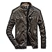 Produktbild FeiBeauty Herren Winter dicke warme Street Fashion Stehkragen Lederjacke Temperament Windbreaker Reißverschluss Lederjacke Jacke