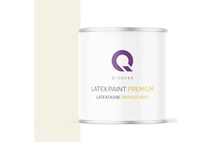 Q-COVER Latexfarbe Abwaschbar 2L (ca.14m2) Weiß-gelb Farbton Innenfarbe Wandfarbe Deckenfarbe Klasse 2 Mattfarbe Für Allergiker Scheuerfest Geruchlos Frei Von Voc