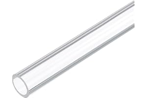 Rebower Tubo Rígido de Plástico Transparente de 12 Pulgadas 11mm x 15mm (0.4" x 0.6") Tubo Acrílico Redondo de Policarbonato [para Fontanería Hidráulica Acuario Bricolaje]