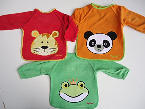 3 Playshoes Lätzchen Playshoes 507461 - Ärmel-Lätzchen rot, grün, orange