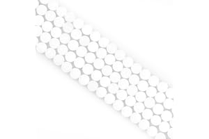 OUUBUUY Perle Pierre Naturelle,45 pièces 8mm Jade Blanc Pierre Naturelle pour Bracelet,Perles pour Bracelet Bijoux