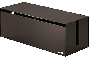 Yamazaki 2708 WEB Kabelbox, dunkelbraun, PC-ABS Harz, Minimalistisches Design, 40 x 15,5 x 14,5 cm (LxBxH)