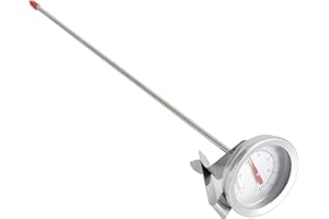 VIFERR Thermomètre De Brassage à Domicile Thermomètre à Cadran à Sonde Longue en Métal De 12 Pouces avec Pince pour L'ébullition de la Cuisson du Vin de la Bière