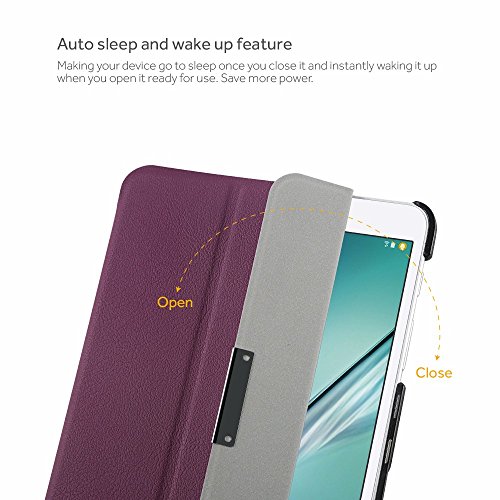 Samsung Galaxy Tab S2 8.0 Hülle, EasyAcc Ultra Dünn Case mit Standfunktion Auto Wake up Sleep PU Leder Hüllen für Samsung Galaxy Tab S2 T719/ T715N 20.31 cm (8 Zoll) Tablet-PC (Lila, Kunstleder) - 7