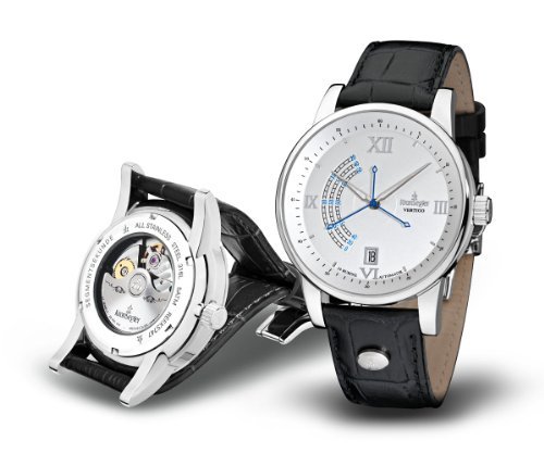 Kronsegler Vertigo Automatik stahl-silbern mit Lederband Kronsegler Vertigo Automatik stahl-silbern mit Lederband