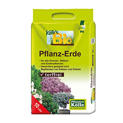 Bio Pflanzerde torffrei für Haus und Garten – 10 Liter – Blumenerde ohne Torf in Bio-Qualität – biologisches Naturprodukt – Kölle’s Bio