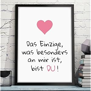 DU - hochwertiger Kunstdruck – liebevolles Geschenk zum Geburtstag Jahrestag Hochzeitstag Valentinstag Weihnachten für Mann & Frau Freund & Freundin - Rahmen optional zubuchbar