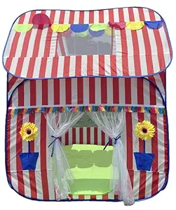 Homecute Foldable Pop Up Hut Type Kids Toy Play Tent House - Red-White