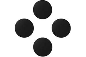 Juspota 4 Piezas Láminas Metálicas Muy Finas Placas Metálicas con Adhesivo para Soporte Movil Coche Magnético/Iman para Movil Coche y Otros Productos de imán - Negro 4 Redondas