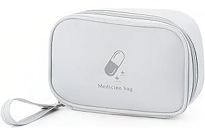 HIOIP Mini Botiquín de Primeros Auxilios Portátil, Bolsas de medicamentos portátiles, Bolsa Médica Vacio, Botiquin de Primeros Auxilios Impermeable, para Situaciones Emergencia en Hogar, Viajes (Gris)