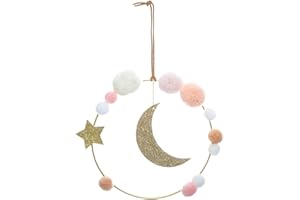 ATMOSPHERA CREATEUR D'INTERIEUR Decoración Infantil Luna, Pompones y Hierro