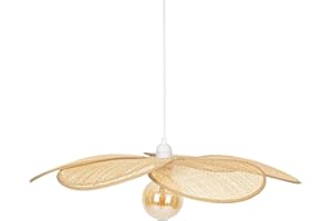 ATMOSPHERA CREATEUR D'INTERIEUR Atmosphera - Suspension Pétales Rym en Bambou - Beige, D. 62 cm, Hauteur Réglable - Pour Salon, Chambre, Salle à Manger