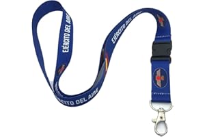 Tarja 73, Lanyard Unisex Personalizado con Escudo del Ejército del Aire Español, Cinta Cuello para Teléfono, Llaves o Identificación, Estilo Deportivo