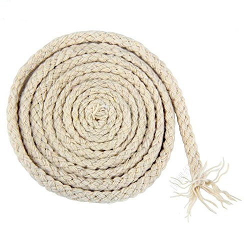 Corde en coton naturel tressé de 8 fils par JUN ;  ficelle de 5 mm x 90 m aux couleurs assorties pour la confection de macramé bohème 5 mm blanc