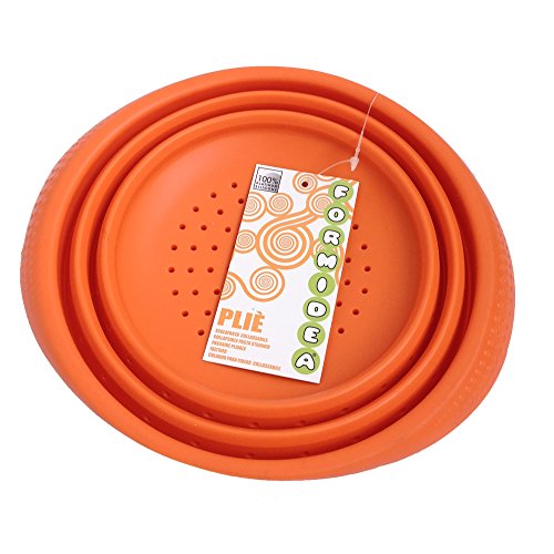 Faltbarer Platin-Silikonseiher (Ø18 cm, 2L, Große: Medium) Hohe Qualität aus 100% Platin-Silikon, Falbarer Seiher, Sieb Faltbar, Küchensieb, Abtropfsieb, Silikonsieb, Collapsible Silicone Colander, Strainer, 18 x 18 cm (Medium – Orange) - 4