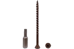 Marcopol Lote de 50 tornillos de madera marrón con acabado anticorrosión de 4,2 x 65 mm, tornillos de madera, cabeza torx, tipo 17, cabeza avellanada, tornillo exterior (50, 4,2 x 65 mm)