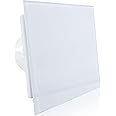 Fantronix 100 mm Timer & Humidity Sensor Fan with Stylish Glass Front Bathroom Extractor Ultra Quiet Slim Design Shower Toilet Moisture Control