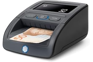 Safescan 155-S (G2) - Automatisk detektor för förfalskade sedlar som verifierar sedlar i fyra riktningar med 100% noggrannhet - Lämplig för flera valutor