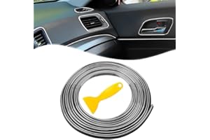 NOLACE Strisce Decorative Auto, Car Trim Strip linea 10M Modanatura Interni Auto, Striscia Rivestimento auto, Universali Flessibile Modanatura Interna auto Strisce con Raschietto-Argento