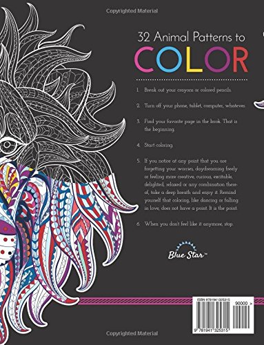 Adult Coloring Book: Stress Relieving Animal Designs Volume 2
