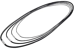 PLABBDPL 4 pezzi collana/bracciale in ecopelle cordino in pelle a catena intrecciata nera con chiusura in acciaio inossidabile, cordino nero da 3 mm per ciondoli (40/45/50/55 cm)