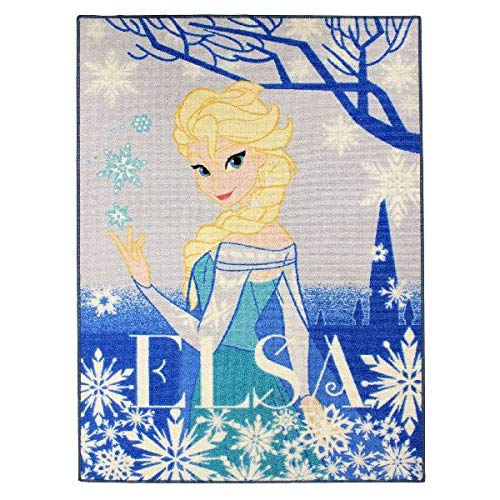 Associated Weavers 621918 Tapis La Reine des Neiges Elsa Polyamide Bleu 133 x 2 x 95 cm