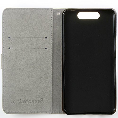 ZTE Blade V8  5 2   Funda  ocketcase   Flip Libro de PU Cuero Leather Protectora Case Cover con Cierre Magn  tico Funci  n de Soporte Billetera Tapa Carcasa para ZTE Blade V8 - plumas verdes