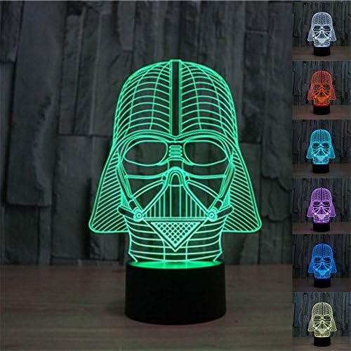 SmartEra 7 Color 3D Star War Darth Vader Night LED Desk Table Light - Black