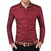 Produktbild HROIJSL Sommer Herren Freizeit Langarm Herren Komfortable Freizeit Shirt Tops Drucken Business Hemd Farben auswählbar für Anzug büro moderner Basic Shirt Freizeit Business Hochzeit Party Slim
