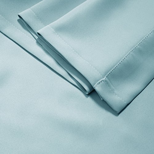 H.Versailtex Gardine blickdichte, Ballad Blau VerdunkelungsGardine mit Kräuselband, Energiespar & Wärmeisolierend, 2 Stück 182 CM x 166 CM (H x B), 2er-Set - 5