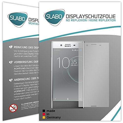 4 x Slabo Displayschutzfolie für Sony Xperia XZ Premium Displayfolie Schutzfolie Folie Zubehör (verkleinerte Folien, aufgrund Wölbung des Displays) "No Reflexion" MATT - entspiegelnd MADE IN GERMANY