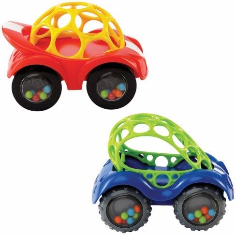 Oball Rattle &amp; Roll Car BUNDLE *RED &amp; BLUE* *2 ITEMS*