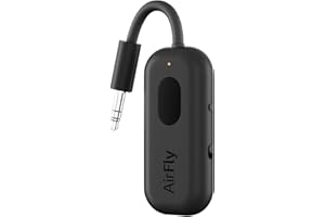 Twelve South AirFly Pro - Bezprzewodowy nadajnik/odbiornik audio Bluetooth do 2 słuchawek AirPods/bezprzewodowych; Użyj z dowolnym złączem audio 3,5 mm, kolor czarny