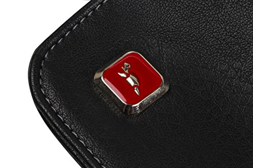 RIVACASE Tasche f  r Laptops bis 15 6    - Elegante Schultertasche f  r Damen aus hochwertigen PU-Leder und viel Stauraum - Schwarz