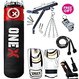 Unique Heavy Duty 8 Piece Boxing Set 5FT Filled Punch Bag Mitts Bracket Chains MMA, UFC Muay Thai Training Water Proof Bags
