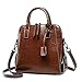 Produktbild FLHThandtasche Damen Leder Umhängetasche Reisetasche Kosmetiktasche Arbeitstasche Aufbewahrungstasche Gross, Das Weibliche Prinzip,Coffee-OneSize