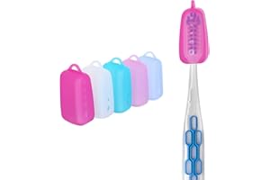 ASTER Paquete de 5 tapas para cepillo de dientes, fundas de silicona de grado alimenticio para viajes, hogar, camping y escuela