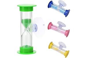 FIORKY Reloj de Arena para niños con Temporizador de Cristal de Arena, Temporizador de Ducha de 2 Minutos, Temporizador de Ventosa, Mini Reloj de Arena para cepillar los Dientes de los niños (Verde)