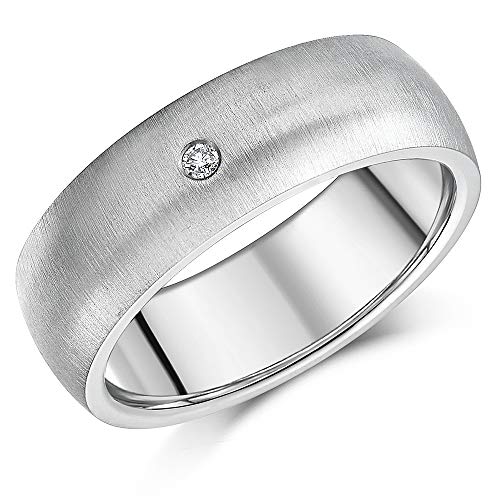 7mm Men's Titanium Diamond Engagement Ring Titanium Wedding Band