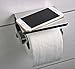 Produktbild Perfekter Toiletten-Papier-Rollen-Halter aus Edelstahl mit Ablage für das Smartphone zur Wandmontage inkl. Schrauben und Dübel Klopapierhalter WC-Rollenhalter Wand Bad von Freekat (Uni)