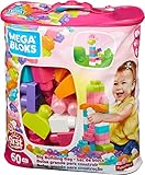 Alter: Ab 12 Monaten Mega Bloks DCH54 - Bausteinebeutel Medium, 60 Teile, pinkfarben