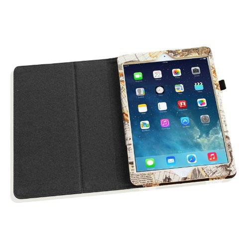 Fintie Apple iPad mini 1 / 2 / 3 Hülle – Slim Fit Foilo Kunstleder Schutzhülle Tasche Etui Case Smart Cover mit Auto Schlaf / Wach, Standfunktion für iPad mini 3 / 2 / 1, Landkarte Design - 6
