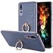 Produktbild Huawei P20 Pro Silikonhülle Durchsichtig, Transparent Weich Handyhülle Tasche + Glitzer Abnehmbar Papier Hybrid Case mit 360° rotierenden Fingerring Ring Grip Crystal Clear TPU Schutz Bumper Etui Blau