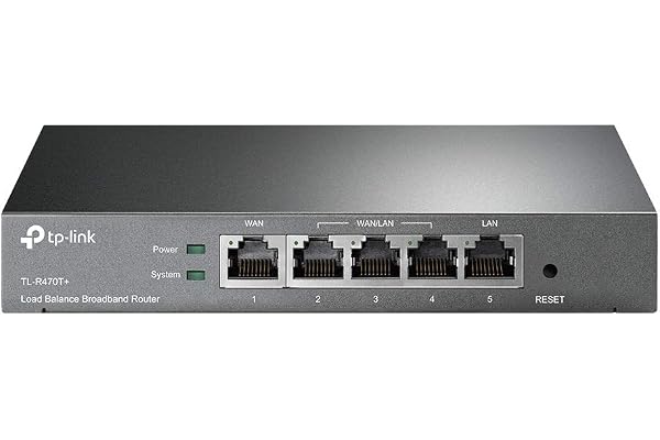 TP-Link Load Balance Broadband Router,10/100M WAN Ports, Abundant Security Features, with Lightning Protection(TL-R470T+)