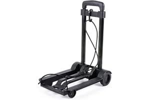 Diables pliants - Chariot à Plate-Forme Pliante Utilitaire de 55 LB - Chariot à Bagages Pliable léger avec 4 Roues et Corde élastique pour Bagages Ibuger