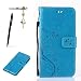 Produktbild Samsung Galaxy J5 ( 2016 ) Hülle, Samsung Galaxy J5 ( 2016 ) Schutzhülle, Alfort 3 in 1 Lederhülle Fashion Design Premium PU Leder Hohe Qualität Tasche Case Cover Kasten Abdeckung Wallet für Samsung Galaxy J5 ( 2016 ) SM-J510F 5.2" Smartphone Funktion Standfunktion Unterstützte Telefone und Magnetverschluss mit Schmetterling ( Blau ) + Alfort Schwarz Stylus Pen + Netter Staub Stecker